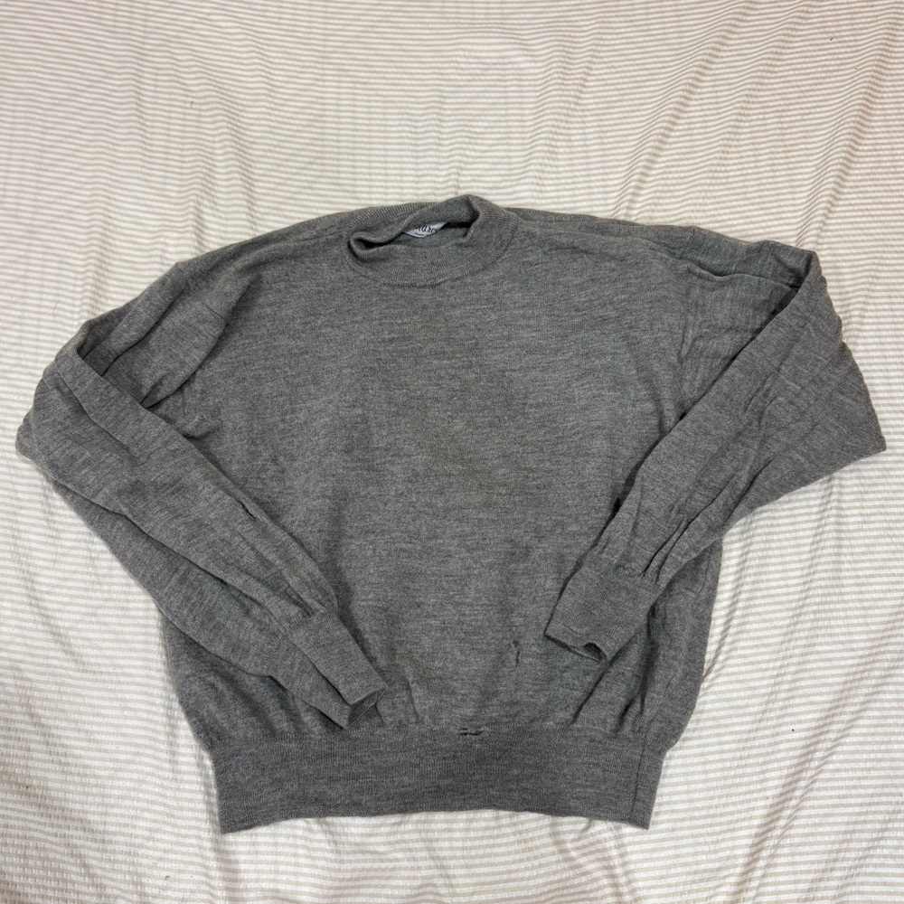 Marcello Mens Gray Wool Sweater XXL Made In Italy With Minor Holes